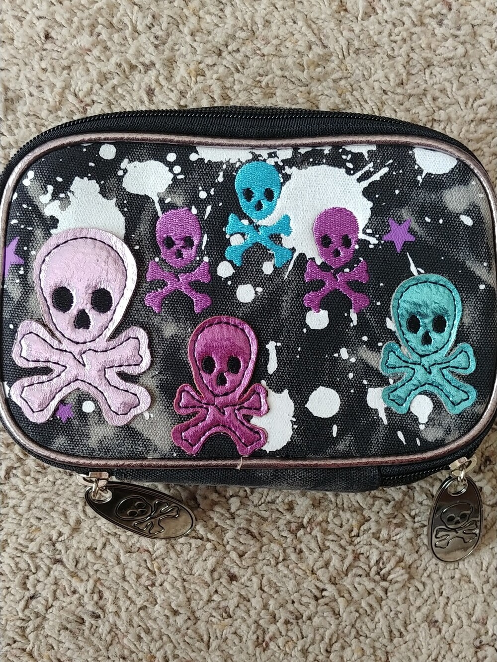 Black Skull Canvas Bag & Free CC Spinner Ring Size 8